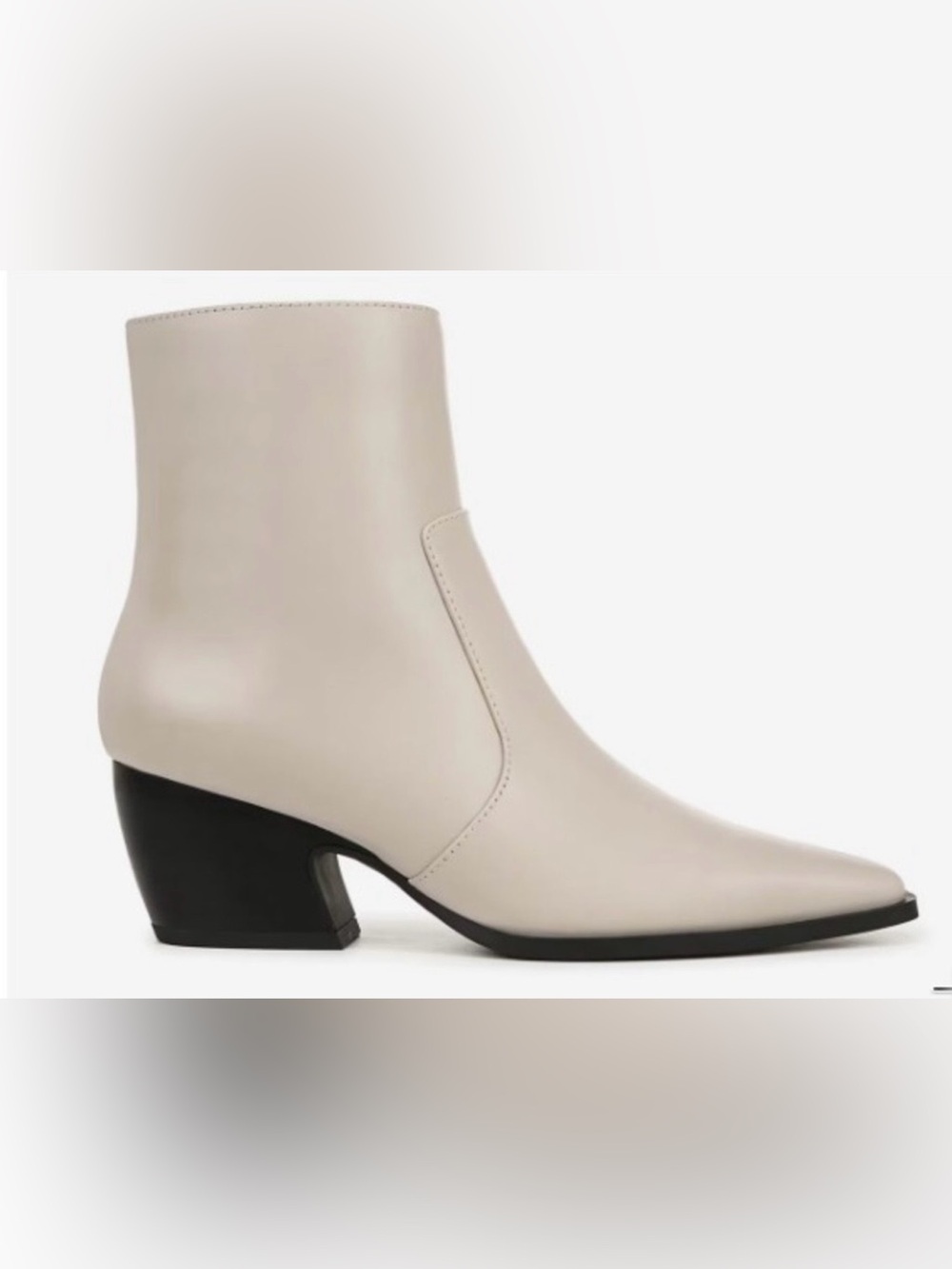 Franco Sarto Leather Ankle Boots Off White sz 10 Western Vittorio Bootie NEW